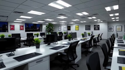 Poster - Modern Office Interior Design with Peaceful Ambiance and Greenery
