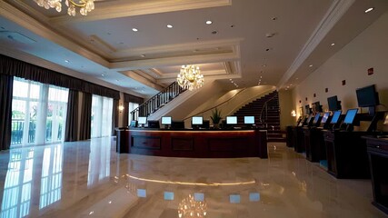Poster - Elegant Hotel Lobby with Simple Design and Spacious Ambiance