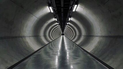 Poster - Dark and Empty Tunnel with Echoing Sounds and Simple Design