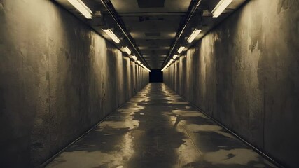 Poster - Mysterious Tunnel with Subtle Ambiance and Evenly Placed Lighting