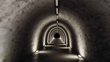 Poster - Mysterious Tunnel with Dim Lighting and Eerie Vibe for Exploration