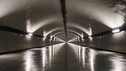 Poster - Ethereal Mystic Tunnel in a Cityscape with Luminous Lights