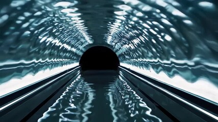Poster - Serene Water Tunnel with Reflections and Calm Ambiance