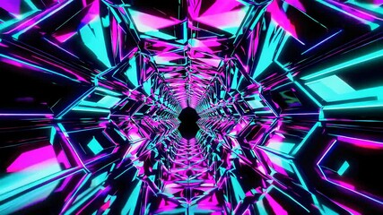Poster - Neon Tunnel of Dreams in Vibrant Colors and Abstract Shapes