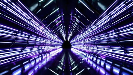 Poster - Electric Neon Tunnel with Vibrant Lighting and Simple Composition