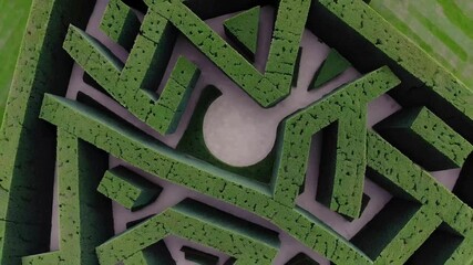 Poster - Intricate Maze Design with Simple Elements in Vibrant Green Color