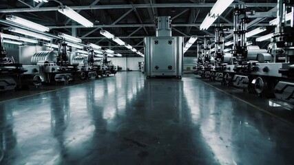 Poster - Silent Factory Interior Showcasing Efficiency and Simple Design