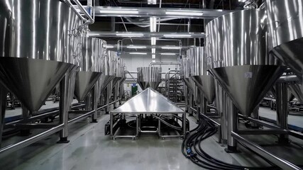 Poster - Modern Brewery Machinery in a Simple Industrial Setting