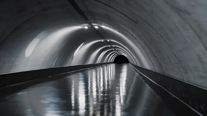 Poster - Eerie Tunnel Leading into the Depths of a Dark Passageway