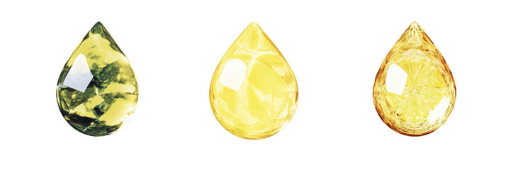 Poster - colorful droplets showcasing vibrant textures and hues, featuring green, yellow, and amber shades, r