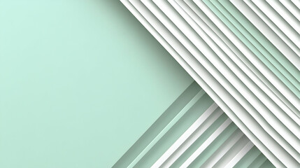 Fototapete - Abstract pastel green and white geometric background. Modern design with overlapping layers creating a 3D effect. Ideal for websites, presentations, and branding.