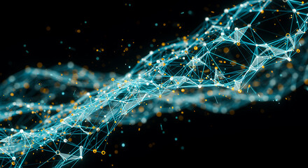 Poster - Glowing Plexus Network Abstract Background for Technology and Digital Designs