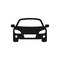 Poster - Front View Of Modern Car Icon Design Featuring Sleek Lines And Contemporary Automotive Silhouette For Graphic Use