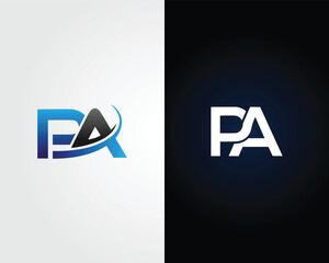 Poster - Letter PA creative monogram logo design concept vector template.
