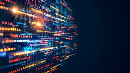 Poster - Abstract Colorful Digital Data Stream Background