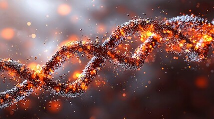Poster - Artistic abstract representation of a twisted double helix structure