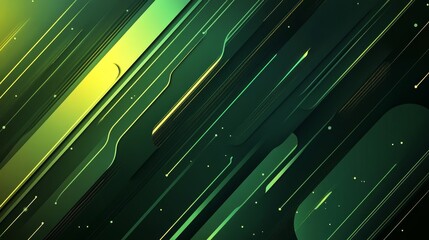 Poster - Abstract green gradient dynamic lines background. Modern simple geometric shapes composition. Minimal shine geometry texture creative design. Suit for
