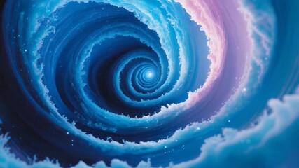 Poster - blue wavy background design
