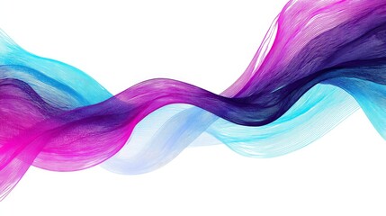 Poster - Abstract Wavy Engraving Sketch Background Design - Fluid, colorful design symbolizing movement, energy, flow, transition, and abstract art