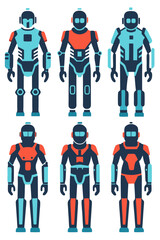 Poster - Colorful cartoon robots illustration for educational and playful designs