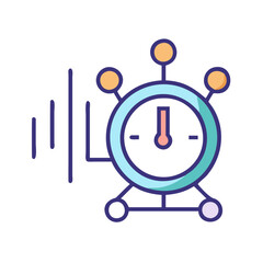 Poster - Smart alarm clock with signal notification icon concept
