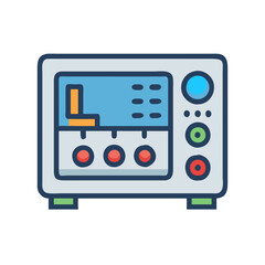 Poster - Cartoon Oscilloscope: Electrical Measurement Equipment for Analysis and Testing