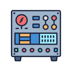 Poster - Retro Science Lab Control Panel with Buttons and Knobs