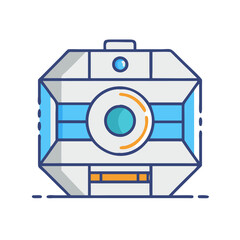 Poster - Cute futuristic device or robot head vector icon