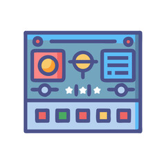 Poster - Cute Controller Panel Icon for Mobile Game Design
