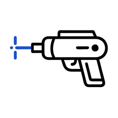 Poster - Minimalist Blue Crosshair Icon on Black Background