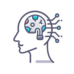 Poster - AI brain concept: Neural network with machine learning