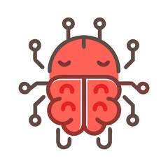 Poster - AI Brain Bug: Artificial Intelligence, Machine Learning Icon