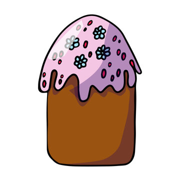 Hand drawn colorful Easter cake
