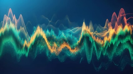 Poster - vibrant sound waves in darkness