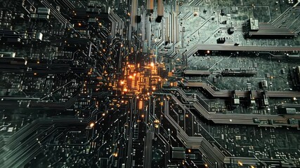 Poster - Intricate Circuit Board: A Digital Landscape of Technology