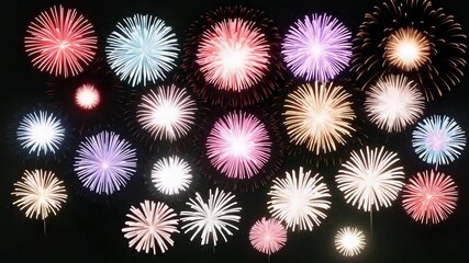 Poster - Colorful fireworks display on a background