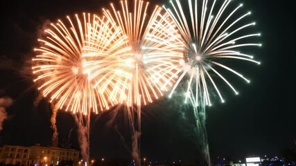 Poster - Colorful festive fireworks display against the sky