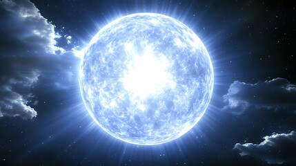 Wall Mural - Radiant celestial sphere against a night sky.