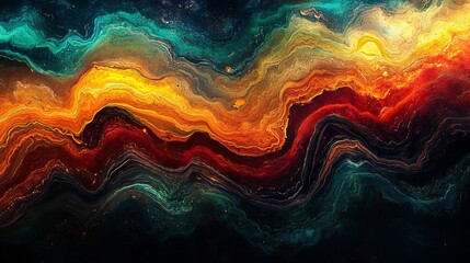 Poster - Abstract Colorful Swirling Paint Texture Background Digital Art Modern Design Artistic Wallpaper Vibrant Hues Fluid Design Creative Artwork Rich      