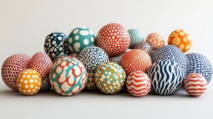 Poster - Colorful Abstract Sphere Collection Decorative Patterned Balls Modern Design Element Vibrant Background Texture Artistic Illustration Graphic Design  