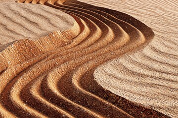 Poster - A mesmerizing abstract textural landscape with flowing, parallel formations creating an organic, sandy aesthetic that evokes a sense of natural beauty and rhythmic pattern.