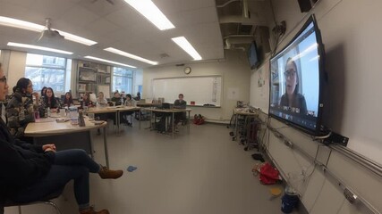 Poster - Students Participate in Virtual Lesson in a Classroom Setting Generative AI