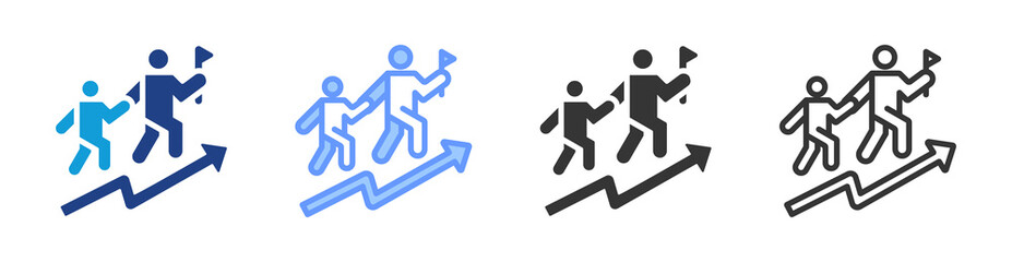 Poster - Leadership icon set multiple style collection