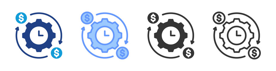 Poster - Efficiency icon set multiple style collection