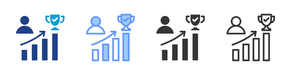 Poster - Success icon set multiple style collection