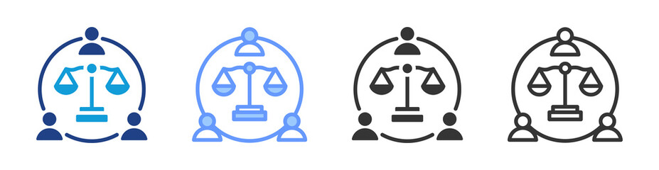 Poster - Balance icon set multiple style collection