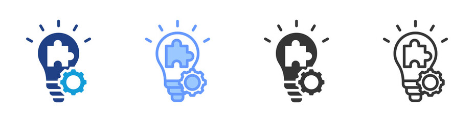 Poster - Resourcefulness icon set multiple style collection
