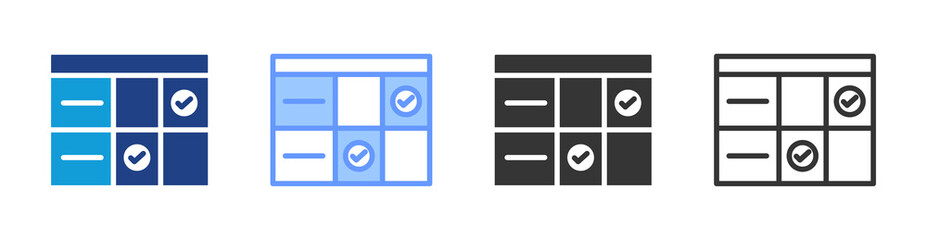 Poster - Rubrics icon set multiple style collection
