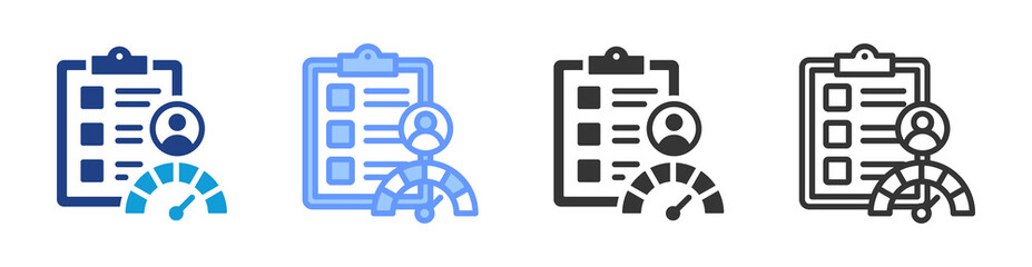 Poster - Performance Based Assessment icon set multiple style collection