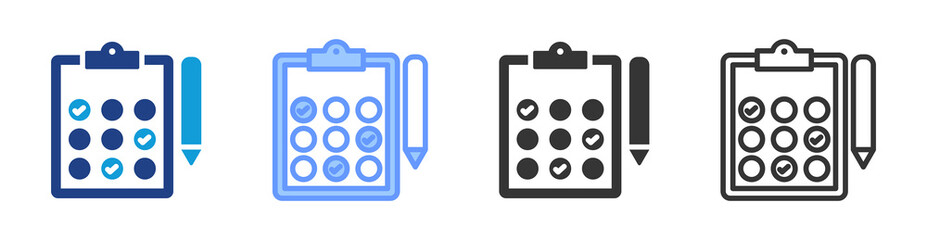 Poster - Standardized Test icon set multiple style collection